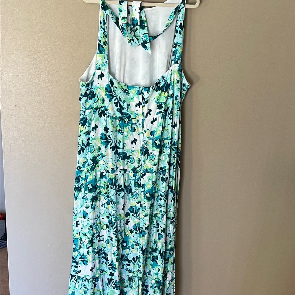 Torrid Green and Blue Floral Maxi Dress